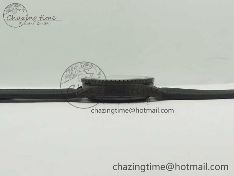 Durable Bathyscaphe DLC ZF 11 Best Edition Black Dial on Black Sail-Canvas Strap A1315 (Free Rubber Strap) 5283