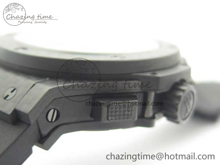 Popular Big Bang 44mm Full Carbon Fiber 3AF CF Dial Black Markers Hands on Black Rubber Strap HUB 6890