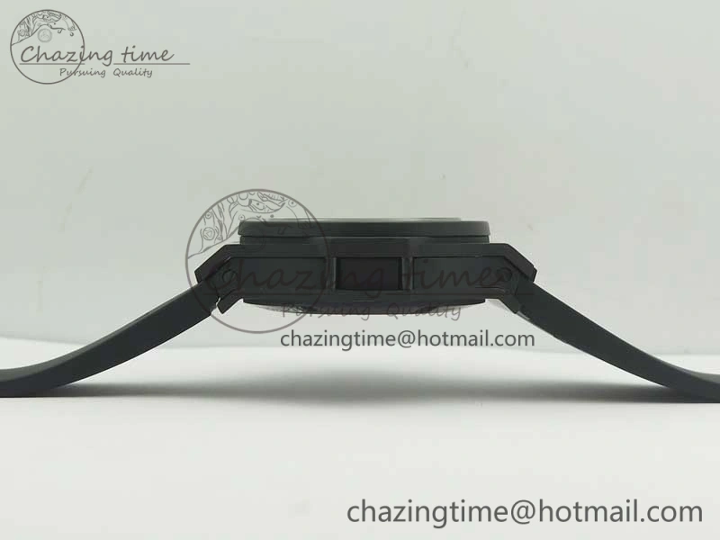 Popular Big Bang 44mm Full Carbon Fiber 3AF CF Dial Black Markers Hands on Black Rubber Strap HUB 6890