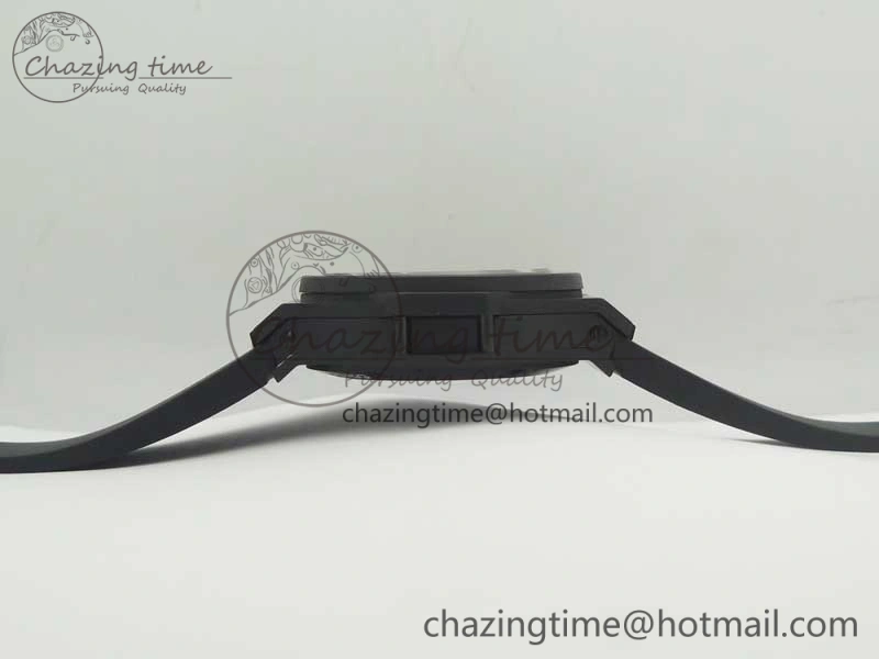 Big Bang 44mm Full Carbon Fiber 3AF Skeleton Dial Black Markers Hands on Black Rubber Strap HUB SmoothTexture 6892