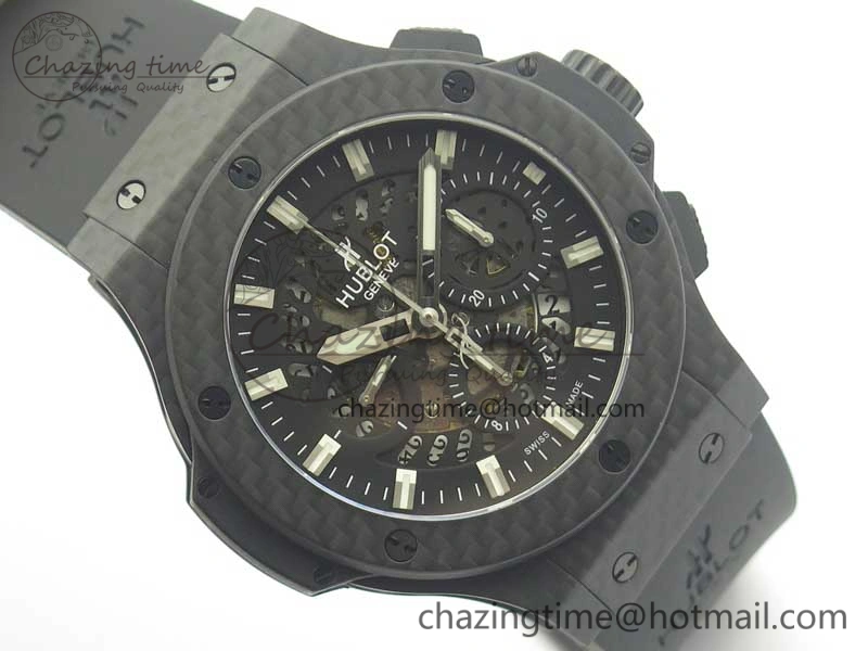 Big Bang 44mm Full Carbon Fiber 3AF Skeleton Dial on Black Rubber Strap HUB Sophisticated 6893