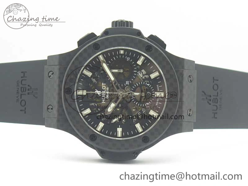 Big Bang 44mm Full Carbon Fiber 3AF Skeleton Dial on Black Rubber Strap HUB Sophisticated 6893