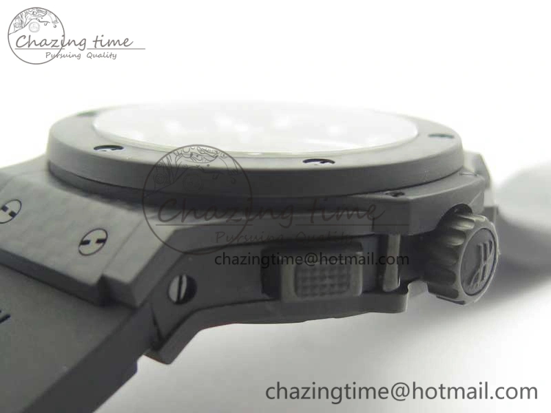 Big Bang 44mm Full Carbon Fiber 3AF Skeleton Dial on Black Rubber Strap HUB Sophisticated 6893