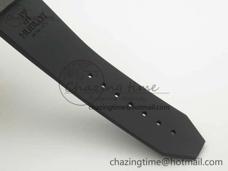 Big Bang 44mm Full Carbon Fiber 3AF Skeleton Dial on Black Rubber Strap HUB Sophisticated 6893