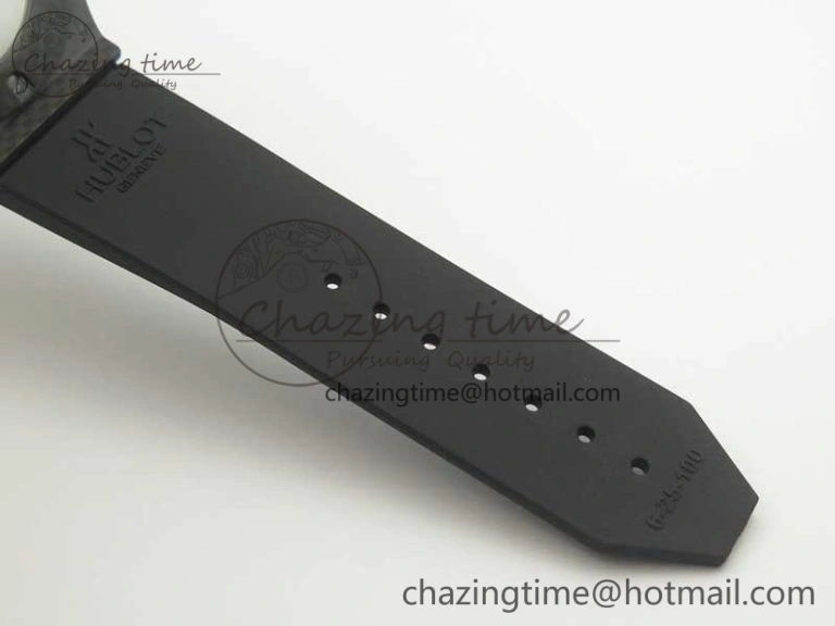 Big Bang 44mm Full Carbon Fiber 3AF Skeleton Dial on Black Rubber Strap HUB Sophisticated 6893