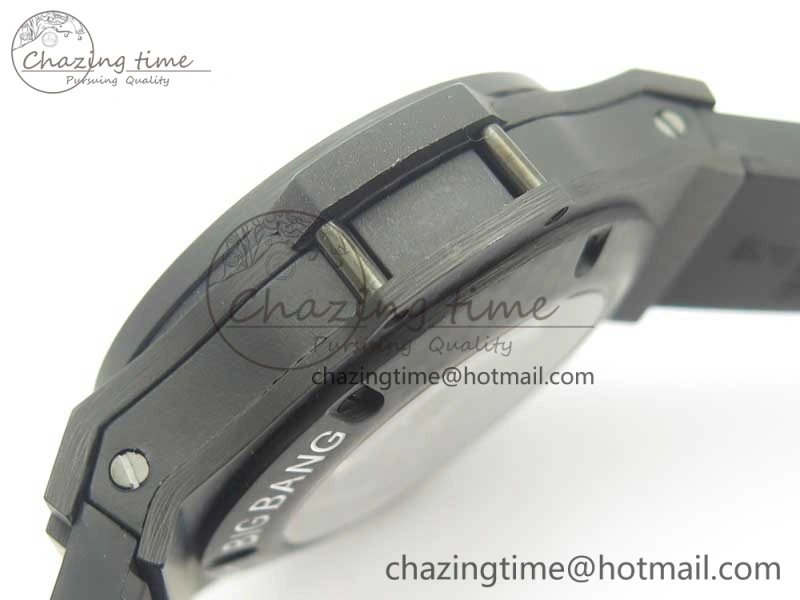 Big Bang 44mm Full Carbon Fiber 3AF Skeleton Dial on Black Rubber Strap HUB Sophisticated 6893
