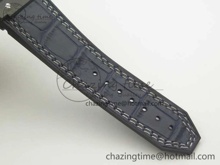 Big Bang 44mm Real Ceramic V6 1:1 Best Edition Blue Dial on Blue Gummy Strap HUB Packable 6857