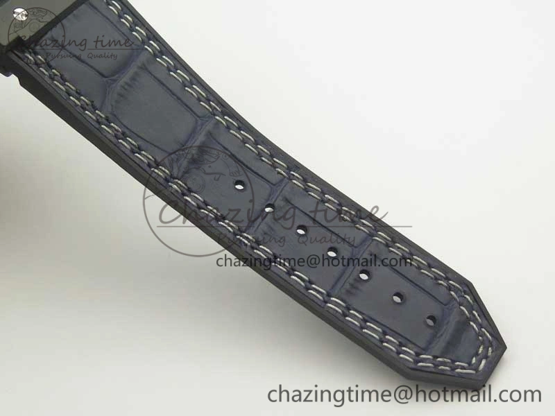 Big Bang 44mm Real Ceramic V6 1:1 Best Edition Blue Dial on Blue Gummy Strap HUB Packable 6857