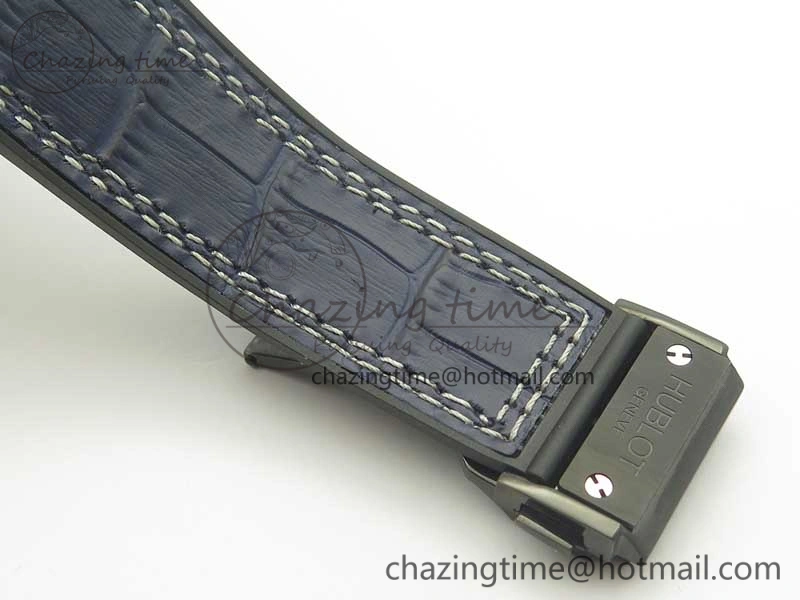 Big Bang 44mm Real Ceramic V6 1:1 Best Edition Blue Dial on Blue Gummy Strap HUB Packable 6857