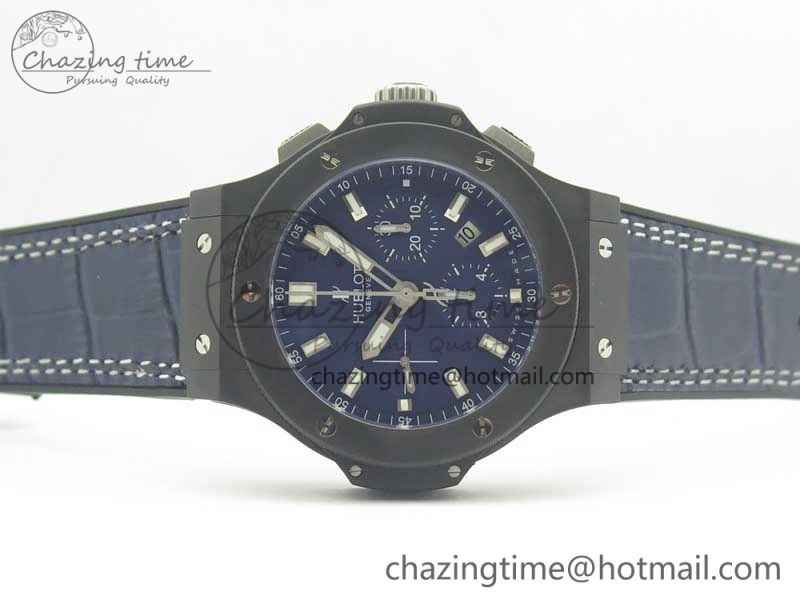 Big Bang 44mm Real Ceramic V6 1:1 Best Edition Blue Dial on Blue Gummy Strap HUB Packable 6857