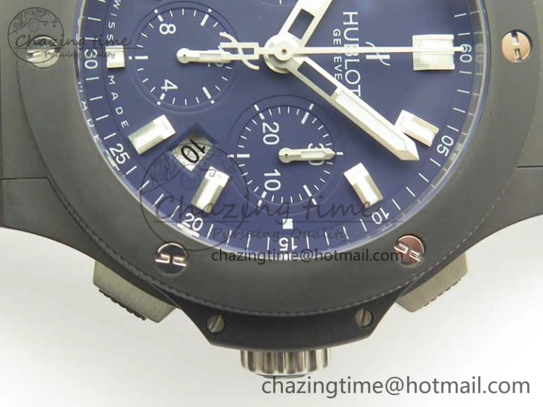 Big Bang 44mm Real Ceramic V6 1:1 Best Edition Blue Dial on Blue Gummy Strap HUB Packable 6857