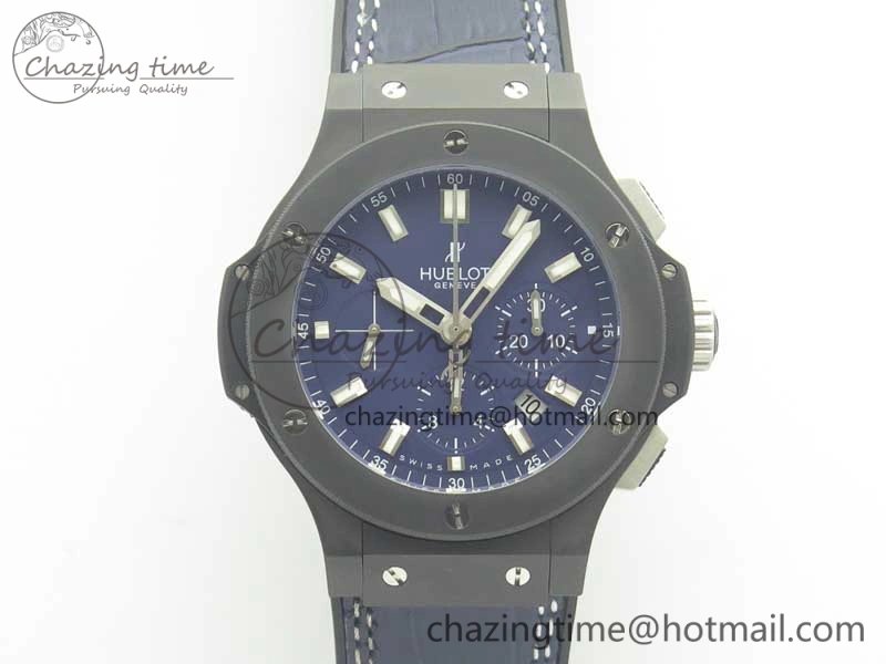 Big Bang 44mm Real Ceramic V6 1:1 Best Edition Blue Dial on Blue Gummy Strap HUB Packable 6857
