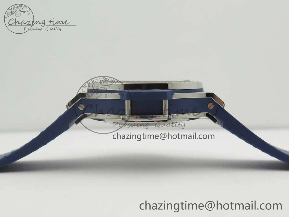 Big Bang 44mm SS V6F 1:1 Best Edition Blue Dial Diamonds Bezel on Blue Gummy Strap HUB AllSeason 6853
