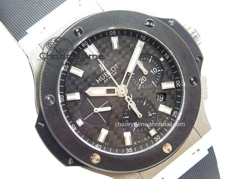 Packable Big Bang 44mm Steel Ceramic 2011 on Black Rubber Strap 6974