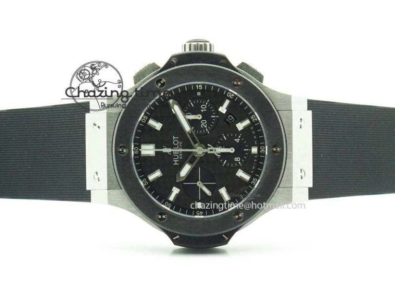 Packable Big Bang 44mm Steel Ceramic 2011 on Black Rubber Strap 6974