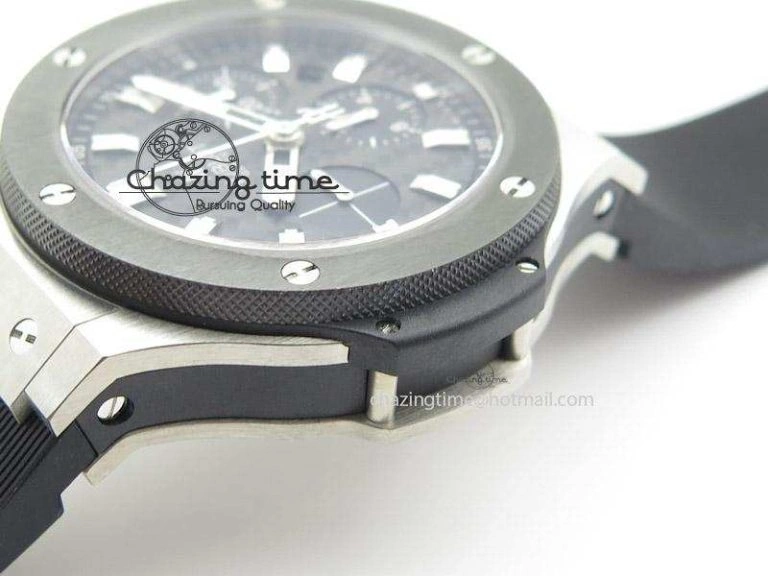 Packable Big Bang 44mm Steel Ceramic 2011 on Black Rubber Strap 6974