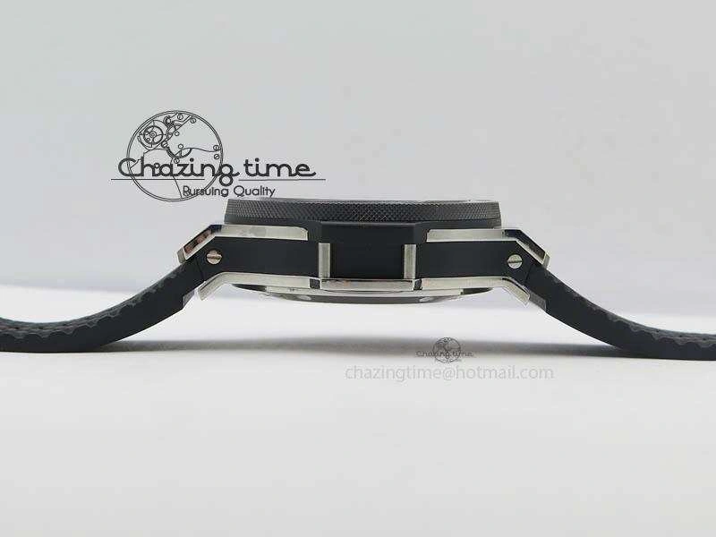 Big Bang Evolution 44mm SS Black Dial Ceramic Bezel On Black Rubber Strap HUB Stretchable 6958