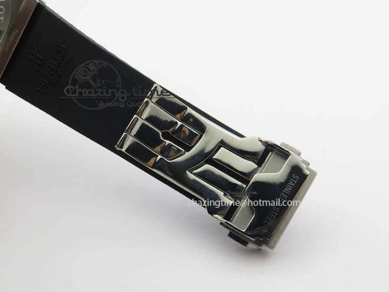 Big Bang Evolution 44mm SS Black Dial Ceramic Bezel On Black Rubber Strap HUB Stretchable 6958