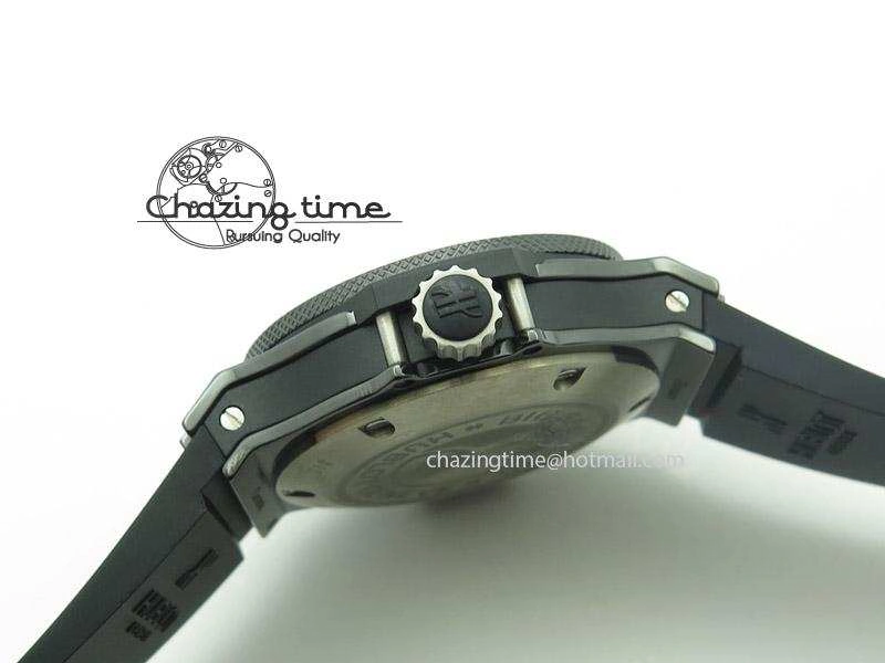 Fashionable Big Bang King 44mm Red Magic Black Dial On Black Rubber Strap A 6975