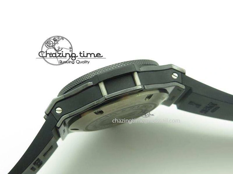 Fashionable Big Bang King 44mm Red Magic Black Dial On Black Rubber Strap A 6975
