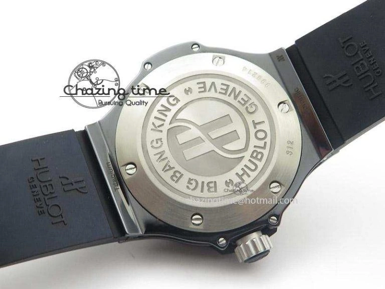 Fashionable Big Bang King 44mm Red Magic Black Dial On Black Rubber Strap A 6975
