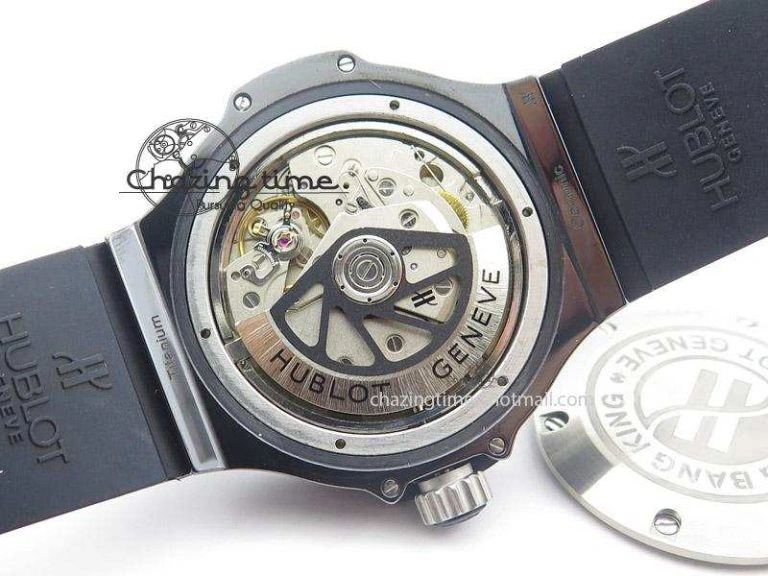 Fashionable Big Bang King 44mm Red Magic Black Dial On Black Rubber Strap A 6975