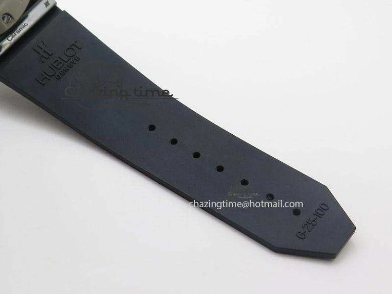 Fashionable Big Bang King 44mm Red Magic Black Dial On Black Rubber Strap A 6975