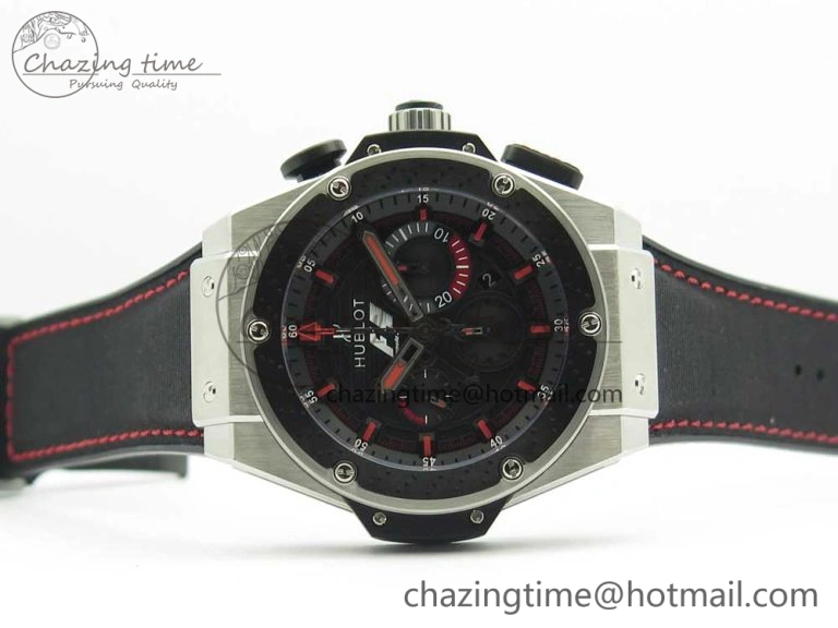 Unisex Big Bang King Power F1 SS Ceramic V6F 1:1 Best Edition Black Dial on Black Gummy Strap HUB 6856