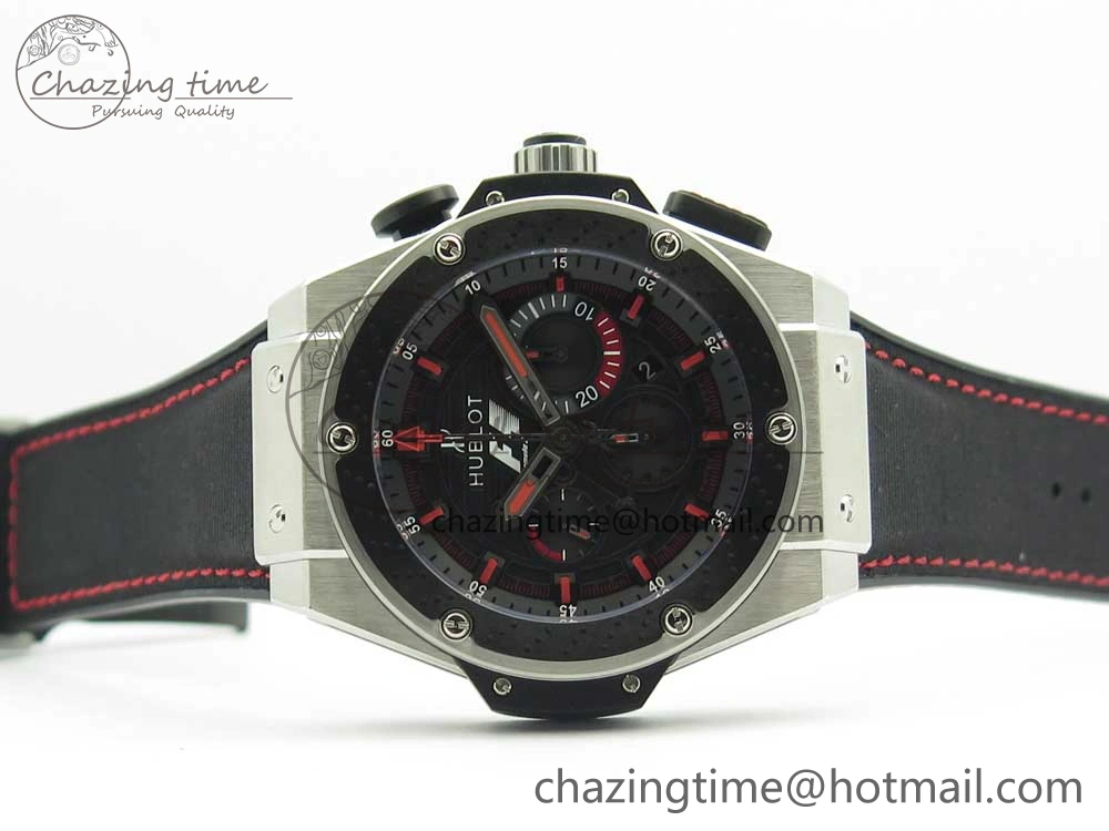 Unisex Big Bang King Power F1 SS Ceramic V6F 1:1 Best Edition Black Dial on Black Gummy Strap HUB 6856