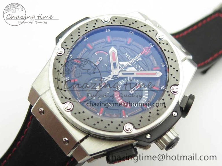 Unisex Big Bang King Power F1 SS Ceramic V6F 1:1 Best Edition Black Dial on Black Gummy Strap HUB 6856