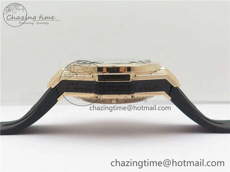 Bold Big Bang Sang Bleu Chrono RG B50 Black Skeletonal Dial On Rubber Strap Asian 6793