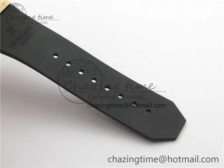 Bold Big Bang Sang Bleu Chrono RG B50 Black Skeletonal Dial On Rubber Strap Asian 6793