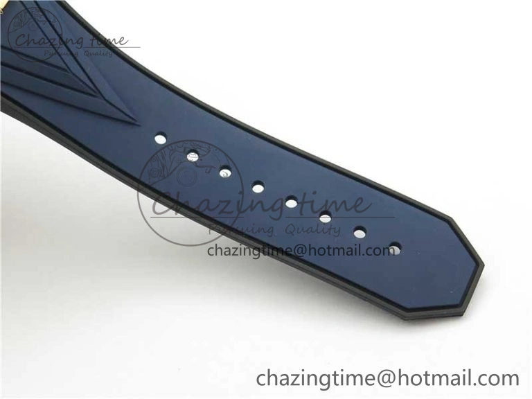 Big Bang Sang Bleu Chrono RG B50 Blue Skeletonal Dial On Rubber Strap Asian TopPick 6794