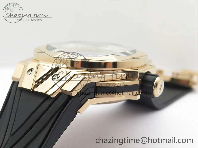 Versatile Big Bang Sang Bleu Chrono RG B50 White Skeletonal Dial On Rubber Strap Asian 6796