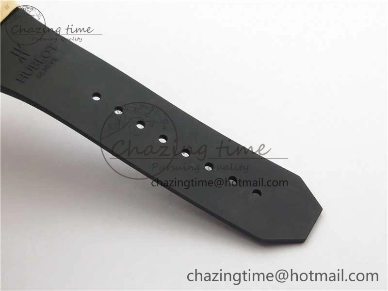 Versatile Big Bang Sang Bleu Chrono RG B50 White Skeletonal Dial On Rubber Strap Asian 6796