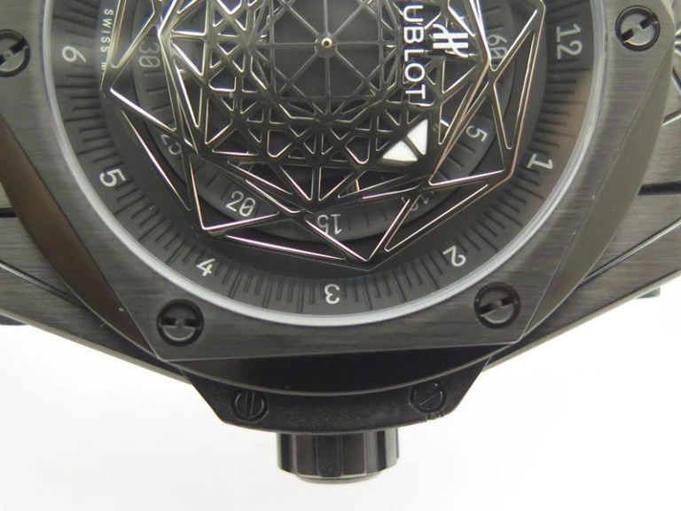 QuickDry Big Bang Sang Bleu DLC TMF 1:1 Best Edition Skeletonal Dial On Gummy Strap Asian HB 6900