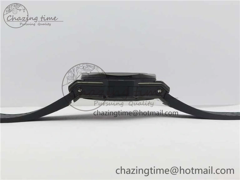 SmartChoice Big Bang Sang Bleu DLC Ti WWF 1:1 Best Edition Black Skeletonal Dial On Black Gummy Strap Asian HB 6835