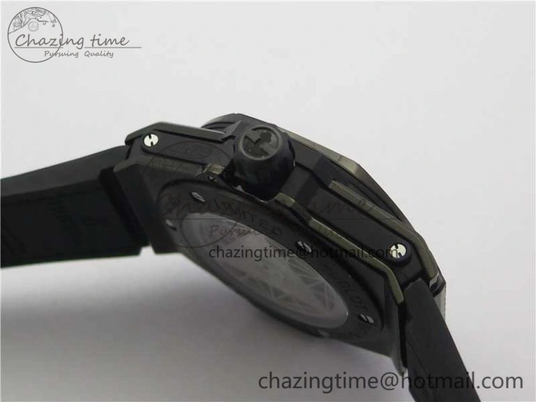 SmartChoice Big Bang Sang Bleu DLC Ti WWF 1:1 Best Edition Black Skeletonal Dial On Black Gummy Strap Asian HB 6835