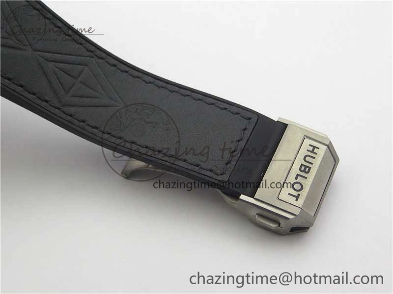 SmartChoice Big Bang Sang Bleu DLC Ti WWF 1:1 Best Edition Black Skeletonal Dial On Black Gummy Strap Asian HB 6835