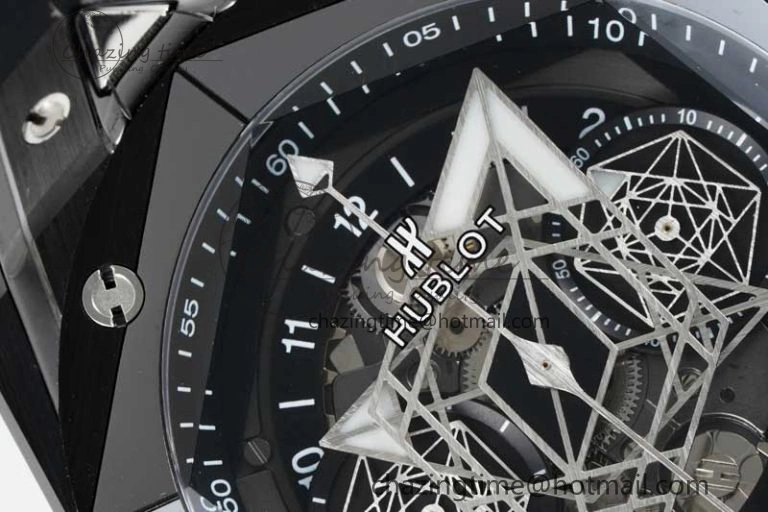 Big Bang Sang Bleu II Black Ceramic ZF Best Edition on Black Rubber Strap A Upgraded 6769