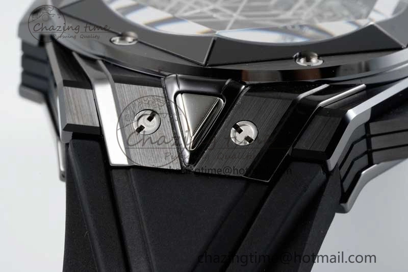 Big Bang Sang Bleu II Black Ceramic ZF Best Edition on Black Rubber Strap A Upgraded 6769