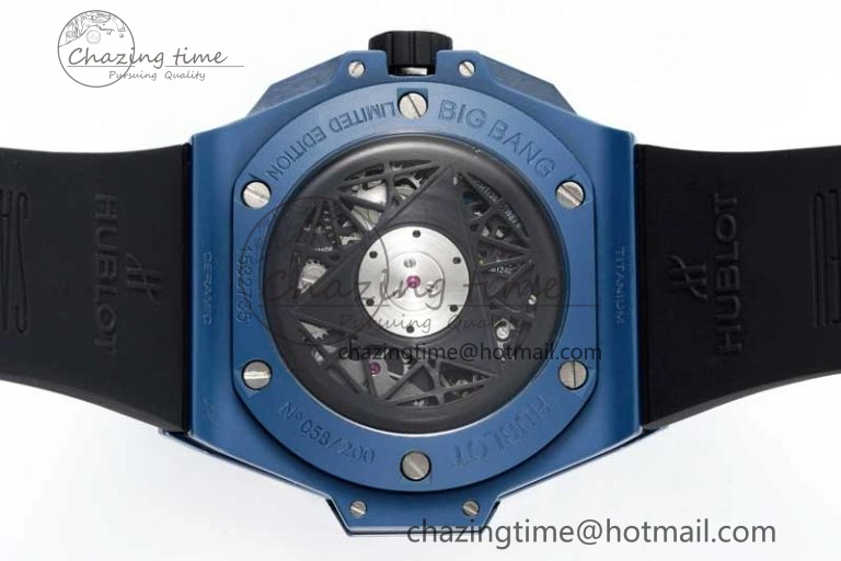 Timeless Big Bang Sang Bleu II Blue Ceramic RSF Best Edition on Blue Rubber Strap A 6762