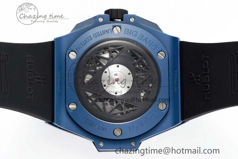 Timeless Big Bang Sang Bleu II Blue Ceramic RSF Best Edition on Blue Rubber Strap A 6762