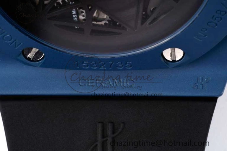 Timeless Big Bang Sang Bleu II Blue Ceramic RSF Best Edition on Blue Rubber Strap A 6762