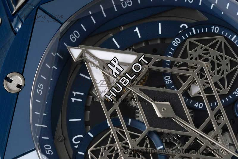 Timeless Big Bang Sang Bleu II Blue Ceramic RSF Best Edition on Blue Rubber Strap A 6762