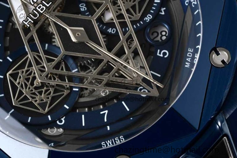 Timeless Big Bang Sang Bleu II Blue Ceramic RSF Best Edition on Blue Rubber Strap A 6762