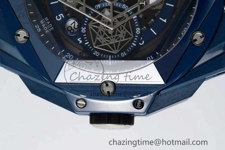 Timeless Big Bang Sang Bleu II Blue Ceramic RSF Best Edition on Blue Rubber Strap A 6762
