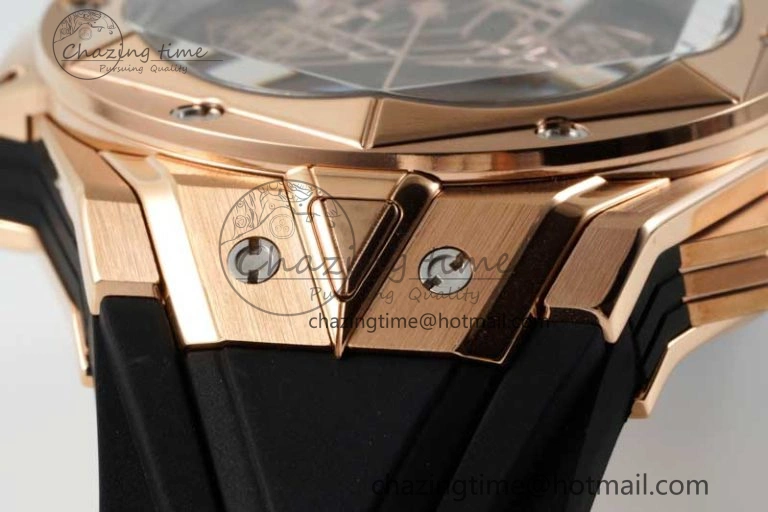 Affordable Big Bang Sang Bleu II Chrono RG BBF Best Edition Black Dial on Black Gummy Strap A 6754