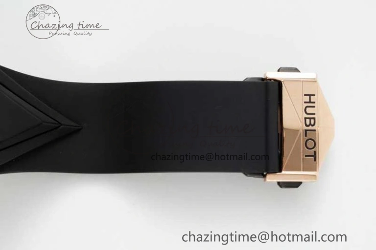 Affordable Big Bang Sang Bleu II Chrono RG BBF Best Edition Black Dial on Black Gummy Strap A 6754