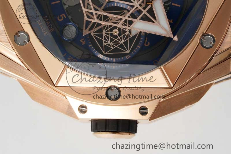 Sophisticated Big Bang Sang Bleu II Chrono RG BBF Best Edition Blue Dial on Blue Gummy Strap A 6751